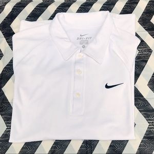 Nike Dri-Fit White Mens Golf Polo Shirt Size XL